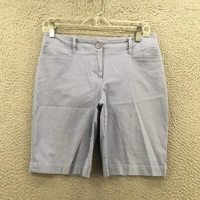 Talbots Chino Shorts Women 4P (actual 30x9) Purple Cotton Blend Mid Rise Zip Fly - Image 1 of 4