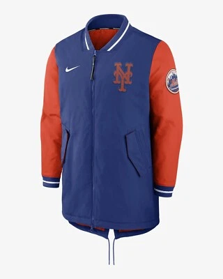 Jaqueta masculina repelente Nike Dugout MLB New York Mets zíper completo pequena MSRP $220 nova com etiquetas - Imagem 1 de 3