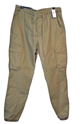 GAP Mens Elastic Ankle Drawstring Waist Twill Jogger w/ Pockets Clover SZ S NWT - Image 1 of 4