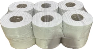 12 x Mini Jumbo Toilet Roll Toilet Tissue Rolls 150M 2Ply 76mm Core Dispensers - Picture 1 of 3