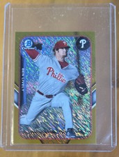 2015 Bowman The Farm's Finest Chrome Mini Gold Shimmer #25/50 Ben Lively Reds