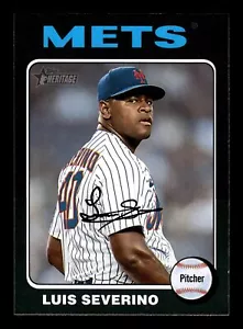 2024 Topps HERITAGE LUIS SEVERINO BORDE NEGRO PARALELO METS #34 - Imagen 1 de 2