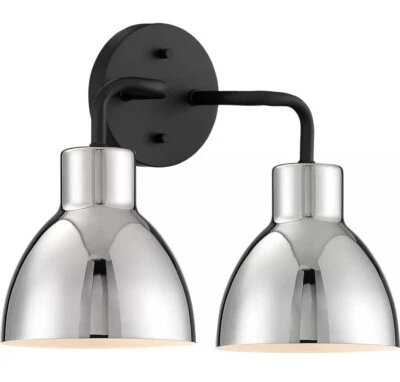 Luz de tocador de baño Nuvo Lighting 60/6772 Sloan 2 luces 14" W - negra Foto 1 de 3
