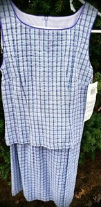 Kaninchen Kaninchen Designs Baumwolle Lavendel kariert Kleid Größe 6 Petite Neu mit Etikett - Bild 1 von 12