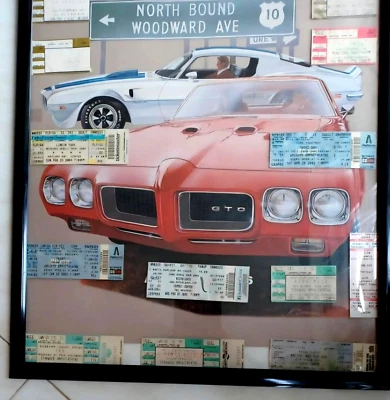 Pontiac Super Cruiser with Concert tickets &more on 21''x31'' frame poster Rare - Image 1 of 4
