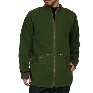 Authentic British army green fleece jacket zip sweater jumper military bomb coll - Imagen 1 de 7