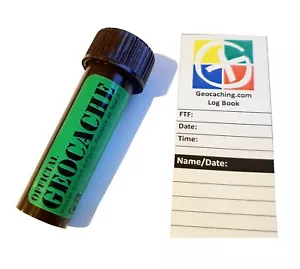 Microtubo Vial Geocaché Verde Camuflaje Con Pegatina y Impermeable A Prueba de Desgarros Cuaderno de Registro - Imagen 1 de 2