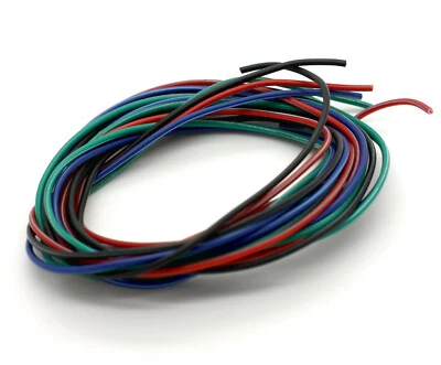 4m (4 x 1m) Guitar Hookup Wire Electronics Pots Stranded Copper 4 Colours LED