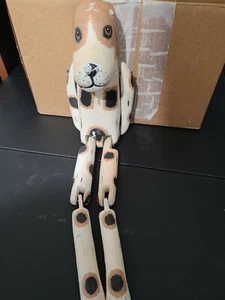 Vintage Wooden Handmade Toy Dog Puppet wind chime - Picture 1 of 11