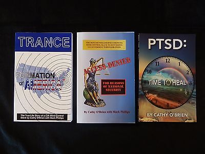 3 Book PTSD Time To Heal TRANCE: Formation Of America ACCESS DENIED Cathy OBrien • 57.72€