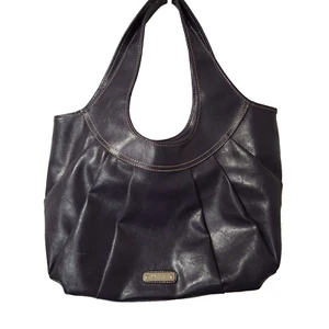 Hobo Shoulder Bag Purse Large Inner Divider Faux Leather Navy Blue Nine West - Picture 1 of 11