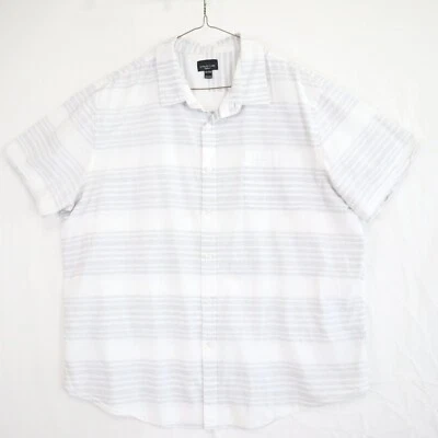 Structure Shirt Mens 2XL XXL Modern Fit Pocket Button Up Striped Short Sleeve - Image 1 of 4