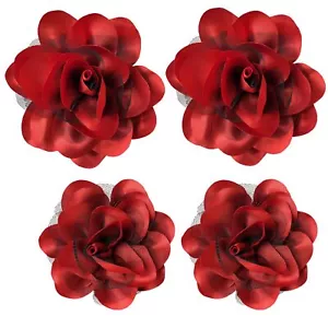 Women's Brooches 4pcs Rose Flower Hair Clip Flamenco Dancer Pin up Mexican Ha... - Picture 1 of 7