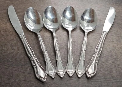 Stanley Roberts AUBERGE 4 Tablespoons Flatware JAPAN 7” And 2 Dinner Knives  - Image 1 of 4