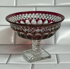 Westmorland "Bell Compote" Glass Waterford Ruby Footed Candy Dish - Picture 1 of 5