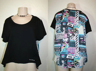 Camisa Top ROCAWEAR Talla L Alto Bajo Dobladillo Después de Fiesta Espalda Estampado Retro Y2K Foto 1 de 4