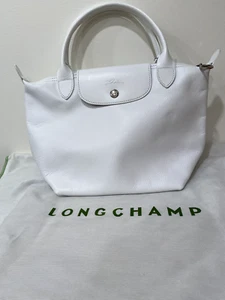NWT Longchamp White Calfskin Leather Mini Duffle Handbag - Picture 1 of 6
