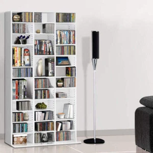Artiss Bookshelf CD Storage Rack - BERT White - Picture 1 of 8