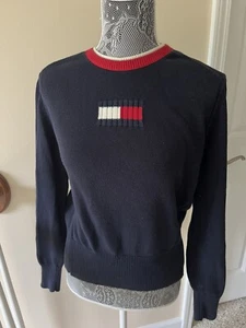 Tommy Hilfiger Boys Logo Sweater Navy Blue L - Picture 1 of 5