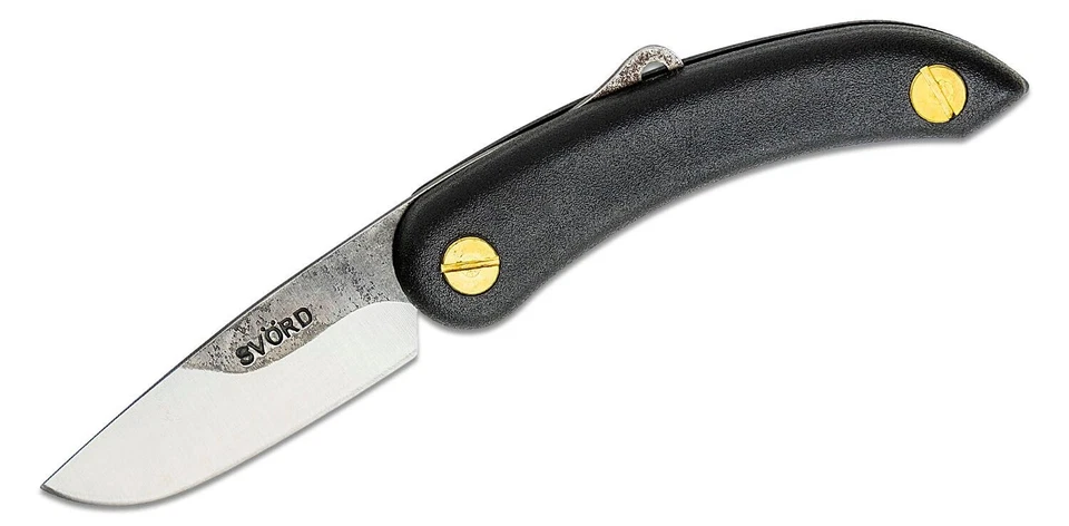 Mini cuchillo plegable Svord Peasant 2,5, mango negro, hoja de acero al carbono de 2,5" Foto 1 de 1
