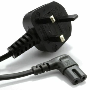 5m Right Angle Figure 8 Fig of 8 Lead Cable C7 to UK Plug Power Cord [007688] - Picture 1 of 4