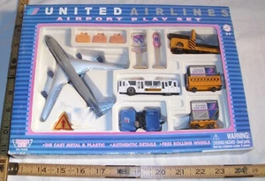 MOTOR MAX UNITED AIRLINES AIRPORT PLAYSET BOEING 747 NEW IN BOX - Picture 1 of 2