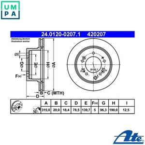 2x BRAKE DISC 24.0120-0207.1 FOR KIA D4CB 2.5L 4cyl SORENTO IG6DB 3.3L 6cyl - Picture 1 of 10