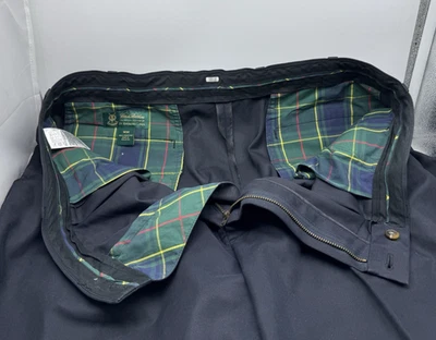 Brooks Brothers Shorts Golf St Andrews Links 9" Black Pleated Preppy Men's Sz 38 - Image 1 of 4