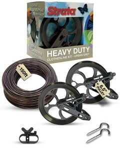Strata Aged Bronze Harmony Clothesline Outdoor Heavy Duty Kit - 150 Feet Galv... - Picture 1 of 6