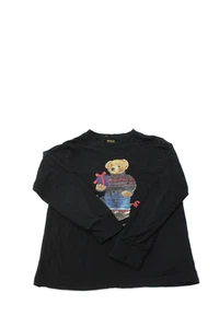 Polo Ralph Lauren Boys Cotton Long Sleeve Graphic Printed T-shirt Black Size 8 - Picture 1 of 4
