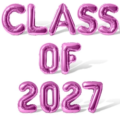 2027 级字母和数字气球横幅 - DIY 毕业派对装饰 — 第 1/4 张图片