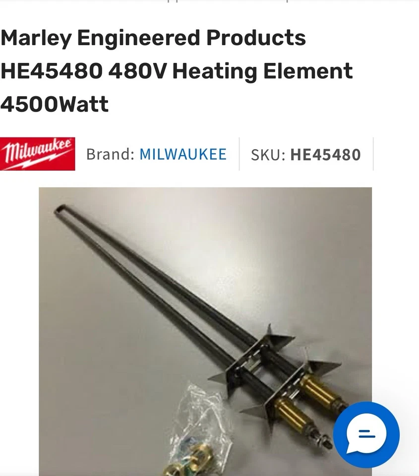 Elemento calefactor infrarrojo HE45480. Barra en U tipo 480 voltios de 4500 vatios Foto 1 de 3