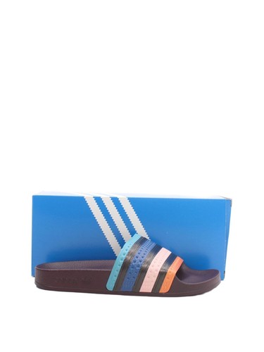Adidas Sandali Uomo UK 4 Multi Righe 100% Altro Slider Nuovi con etichette