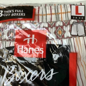 Vintage 1996 Hanes Boxershorts Unterwäsche 3er Pack Herren Große 38-40 Streifen & Muster - Bild 1 von 4