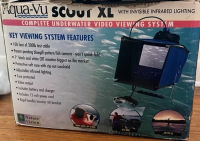 Sistema de visualización de video submarino Aqua-Vu Scout XL funciona con caja y estuche Foto 1 de 3