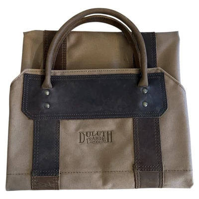 Bolso de Mano Duluth Trading Co Lona Cuero Porta Troncos Resistente Nuevo Sin Etiqueta Foto 1 de 4