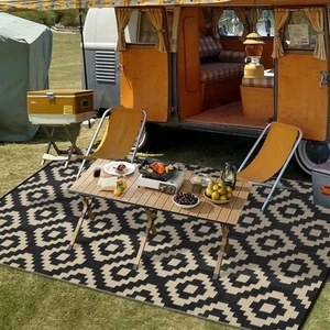 Outdoor Rug Reversible Plastic Straw Patio Camping Indoor Mat Carpet Waterproof - Picture 1 of 47