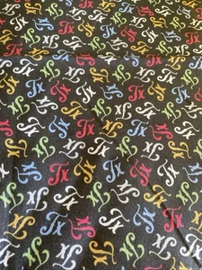 Texas Print Cotton With Green Yellow Blue Red on Dark Grey 12” x 44” - Picture 1 of 1