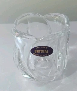 Candelabro 24 % cristal plomo rosa/tulipán votivo o luz de té 3"x3" - Imagen 1 de 8