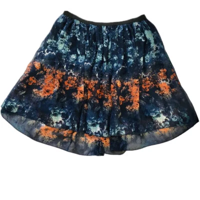 Falda Mudd Juniors M Corta Semi Transparente Azul Naranja Acuarela Cintura Elástica Foto 1 de 4