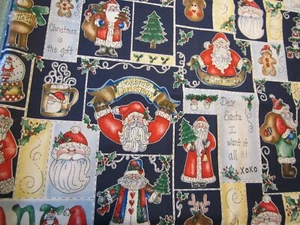 Tela de algodón de 1 yarda "Christmas Block Patch" por Diana Marcum NUEVO - Imagen 1 de 4