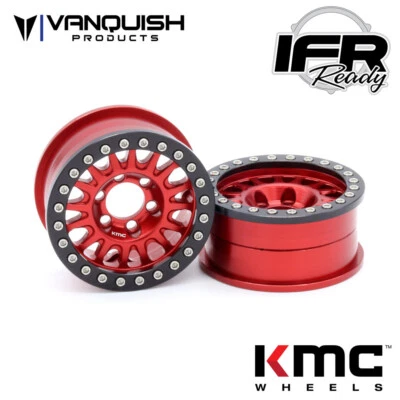 Vanquish VPS07804 1.9 Aluminum KMC KM445 Impact Beadlock Wheels Red (2) - Image 1 of 4