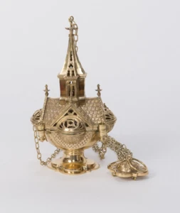 Bonito incensario de iglesia gótico tradicional de latón (Thurible) (#76) Chalice Co. - Imagen 1 de 20