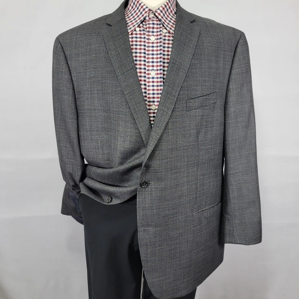 Abrigo Blazer Deportivo Para Hombre Michael Kores Dos Botones CH Gris Cuadros Mezcla de Poli 50R Foto 1 de 4