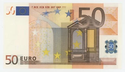 European Union Spain 50 Euro 2002 Pick 4v UNC Uncirculated Banknote Prefix V - Image 1 of 3