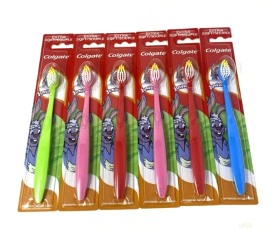 6 Colgate Juniors Extra Soft Bristles Kids 3+ Toothbrushes - Image 1 of 2