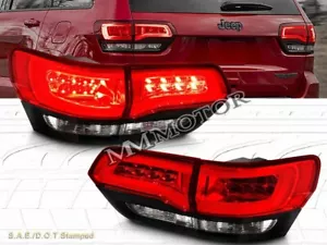 FITS FOR 2014-2019 JEEP GRAND CHEROKEE TAIL LIGHTS LED RED BLACK TRIME NEW PAIR - Bild 1 von 4