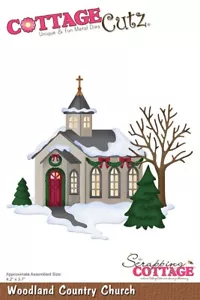 Woodland Country Church Christmas Decorations CottageCutz Meta Cuttign Die CC910 - Picture 1 of 2