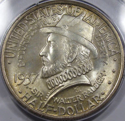 1937 Roanoke Commemorative Half Dollar Gem BU PCGS MS-65..Flashy, Nice Surfaces! - Image 1 of 4