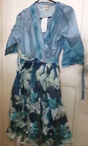 2x blue floral dresses & 1x grey floral dress - Picture 1 of 6